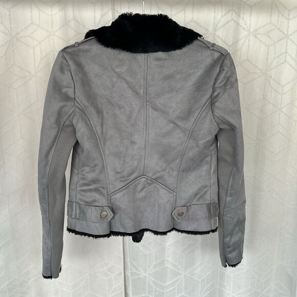 NWOT CoffeeShop Faux Suede/Fur Moto Style Jacket - Picture 5 of 11